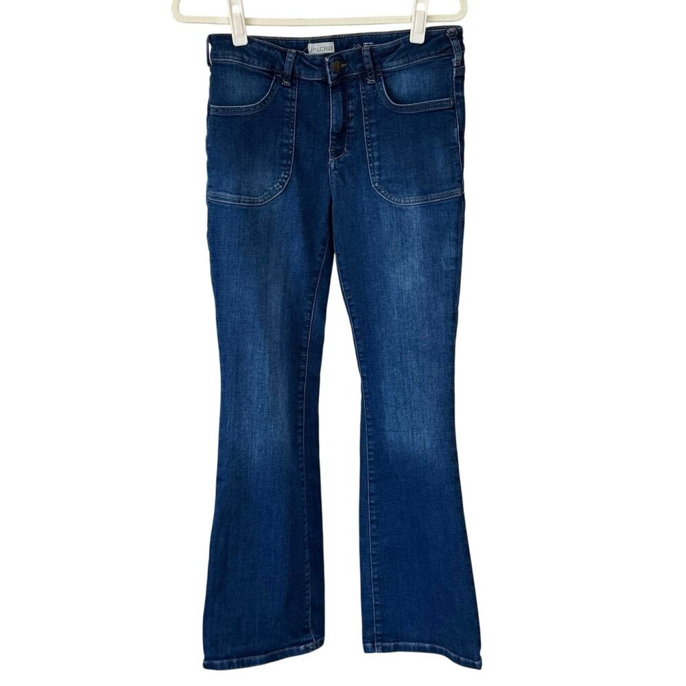 Pilcro Anthropologie Stretchy Denim Jeans Bootcut Flare Sz 29 Dark Wash